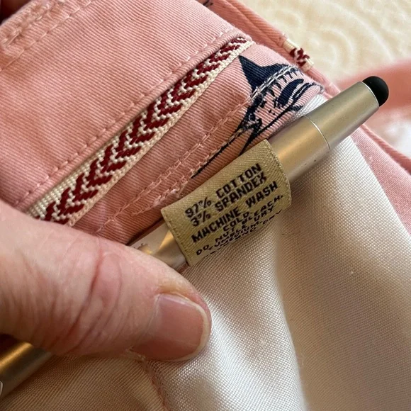 Hudson & Barrow Shorts Flat Front Swordfish Print Men's 34 Pink Cotton Beach - Picture 14 of 14